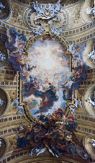  The Worship of the Holy Name of Jesus, with Gianlorenzo Bernini, on the ceiling of the nave of the Church of the Jesus in Rome.